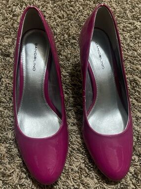 Bandolino Magenta Patent Round-Toe Pumps